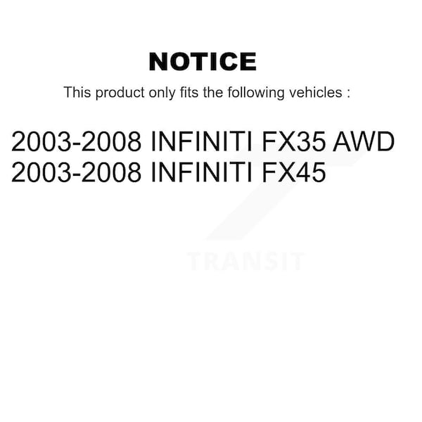 Rear Right Suspension Stabilizer Bar Link Kit For 2003-2008 INFINITI FX35 FX45